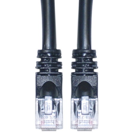 Cat5e Black Copper Ethernet Patch Cable, Snagless/Molded Boot, POE Compliant, 4 foot