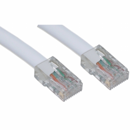 Cat6 White Copper Ethernet Patch Cable, Bootless, POE Compliant, 3 foot