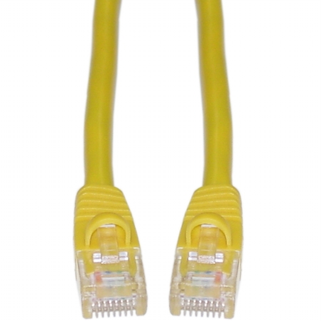 Cat6 Yellow Copper Ethernet Patch Cable, Snagless/Molded Boot, POE Compliant, 4 foot