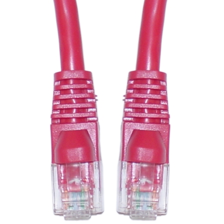 Cat6 Red Copper Ethernet Patch Cable, Snagless/Molded Boot, POE Compliant, 6 foot