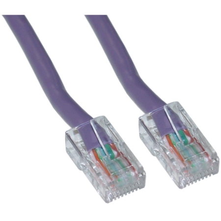 Cat6 Purple Copper Ethernet Patch Cable, Bootless, POE Compliant, 7 foot