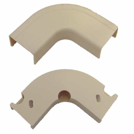90 Deg Flat Elbow Raceway, FWT Series, Ivory