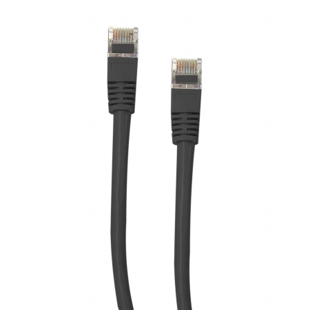 Shielded Cat5e Black Copper Ethernet Cable, F/UTP, Snagless/Molded Boot, POE Compliant, 10 foot