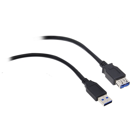 USB 3.0 Extension Cable, Black, Type A Male / Type A Female, 3 foot