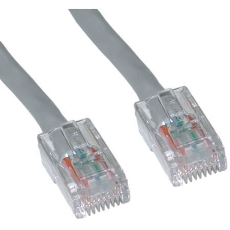 Cat5e Gray Copper Ethernet Patch Cable, Bootless, POE Compliant, 20 foot