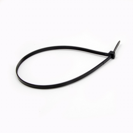 Cable Tie, 12 in L, Black, Nylon, 40 lb Strength, 100 PK