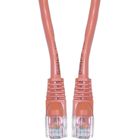 Cat6 Orange Copper Ethernet Patch Cable, Snagless/Molded Boot, POE Compliant, 20 foot