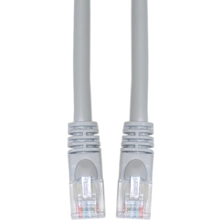 Cat5e Gray Copper Ethernet Patch Cable, Snagless/Molded Boot, POE Compliant, 30 foot