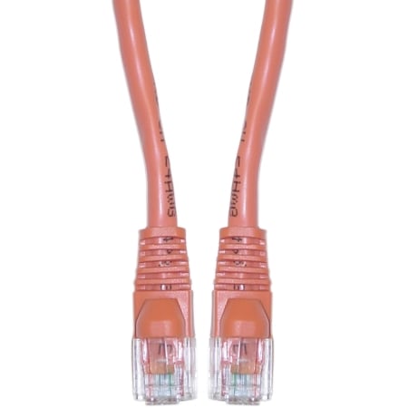 Cat6 Orange Copper Ethernet Patch Cable, Snagless/Molded Boot, POE Compliant, 35 foot