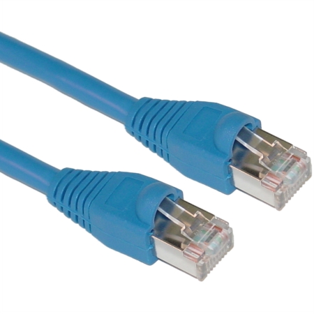 Shielded Cat5e Blue Copper Ethernet Cable, F/UTP, Snagless/Molded Boot, POE Compliant, 50 foot