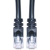Cat5e Black Copper Ethernet Patch Cable, Snagless/Molded Boot, POE Compliant, 150 foot