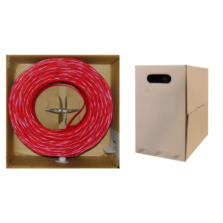 Riser Rated Cat5e Red Ethernet Cable, Solid, UTP (Unshielded Twisted Pair), POE Compliant, CMR,