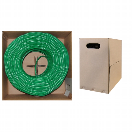 Cat5e Green Copper Ethernet Cable, Stranded, UTP (Unshielded Twisted Pair), POE Compliant,
