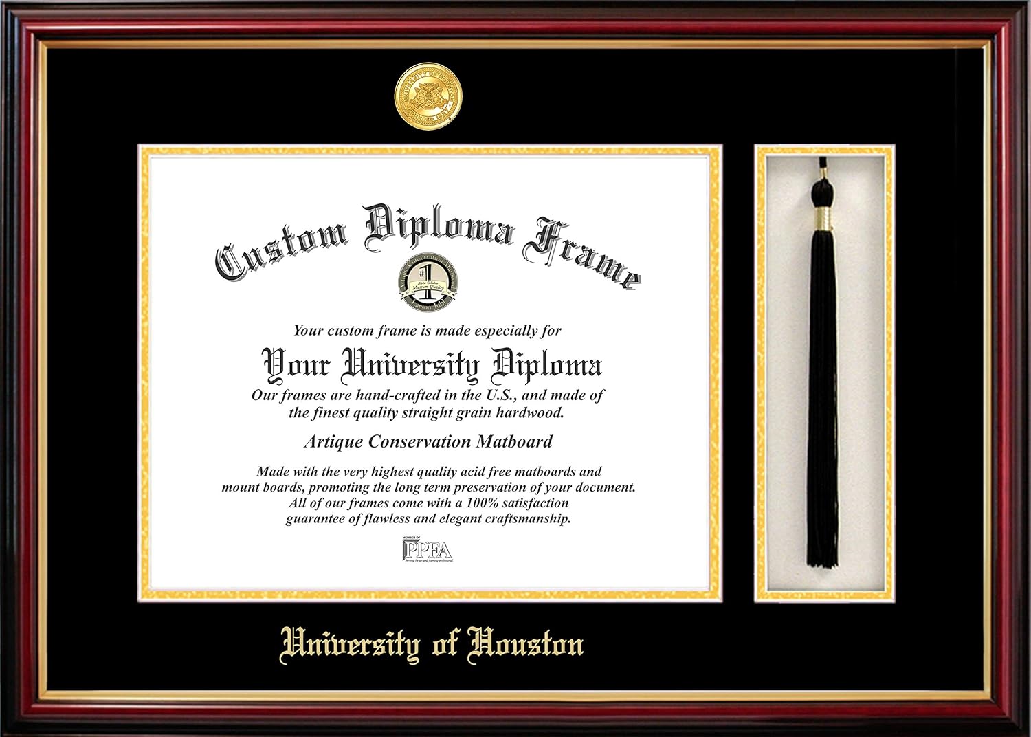Campus Image  University of Houston Tassel Box and Diploma Frame