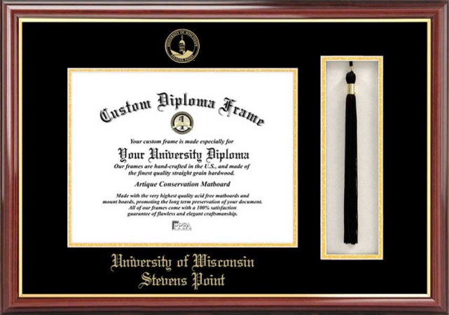 Campus Image WI993PMHGT University of Wisconsin- Stevens Point Tassel Box and Diploma Frame