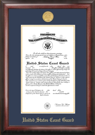 Picture of Campus Image CGC001 Coast Guard Commission Frame Gold Medallion