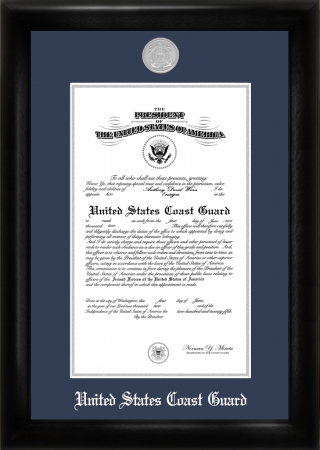 Picture of Campus Image CGCS002 Coast Guard Commission Frame Silver Medallio