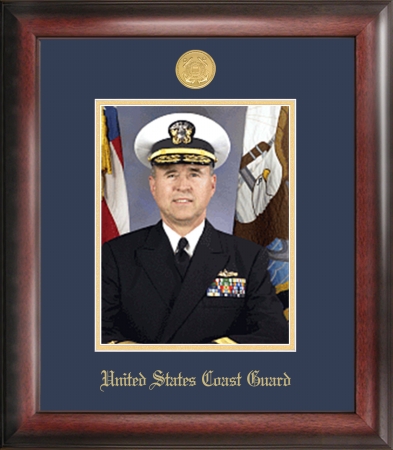 Campus Image CGPG001 Coast Guard Portrait Frame Gold Medallion