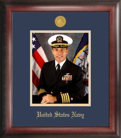 Campus Image NAPG001 Navy Portrait Frame Gold Medallion