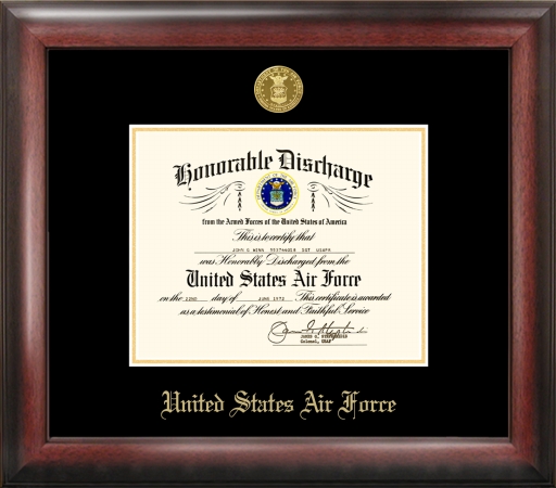 Picture of Campus Image AFDG001 Air Force Discharge Frame Gold Medallion