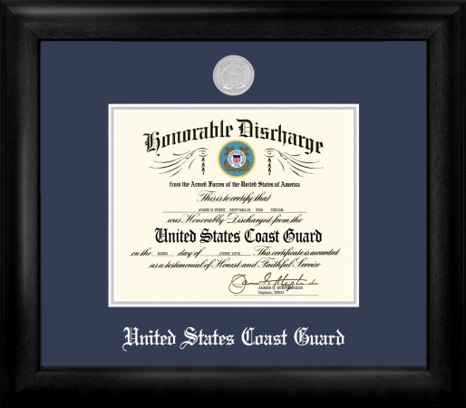 Picture of Campus Image CGDS002 Coast Guard Discharge Frame Silver Medallion