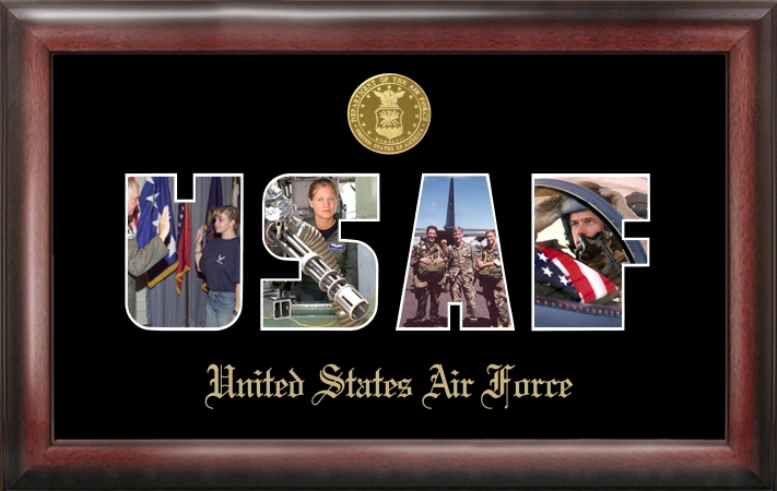 Campus Image AFSSG001 Air Force Collage Photo Frame Gold Medallion