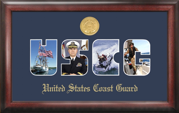 Coast Guard Collage Photo Frame Gold Medallion
