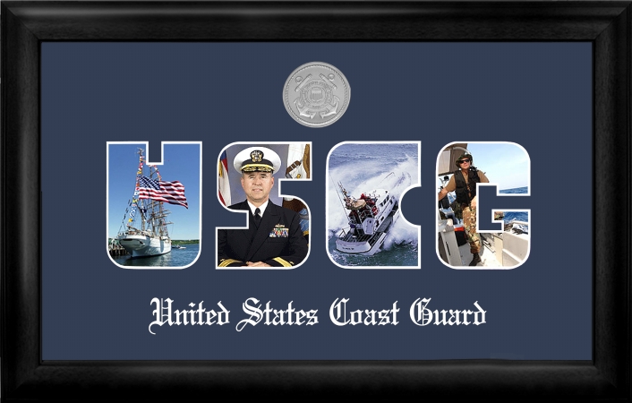 Campus Image CGSSS002 Coast Guard Collage Photo Frame Silver Medallion