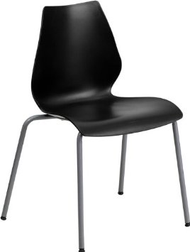 HERCULES Black Stack Chair - Ergonomic Design with Lumbar Support