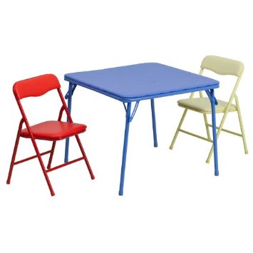 Picture of Flash Furniture JB-10-CARD-GG Kids Colorful 3 Piece Folding Table and Chair Set
