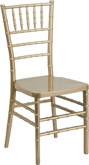 Flash Elegance Gold Resin Stacking Chiavari Chair - Gold