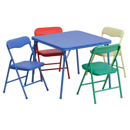 Picture of Flash Furniture JB-9-KID-GG Kids Colorful 5 Piece Folding Table and Chair Set