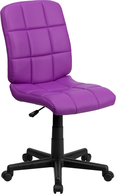 Picture of Flash Furniture GO-1691-1-PUR-GG Mid-Back Purple Quilted Vinyl Task Chair