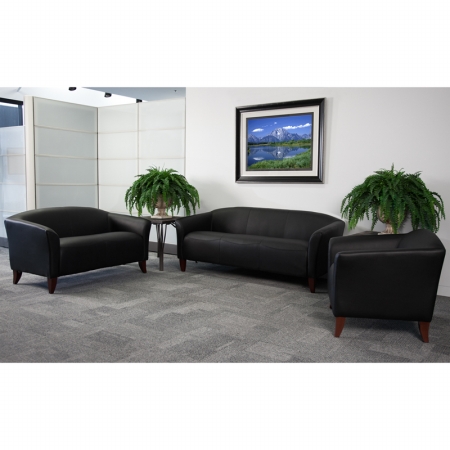 Picture of Flash Furniture 111-SET-BK-GG HERCULES Imperial Series Reception Set in Black