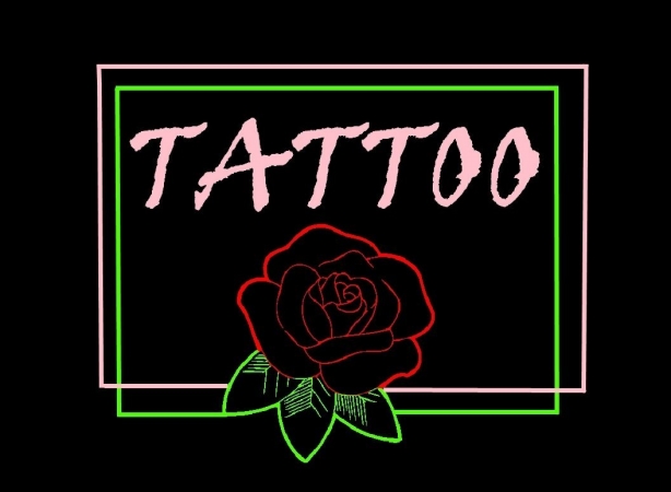 Picture of Gagne 1118-Tattoo LED Lit Sign with Tattoo Logo