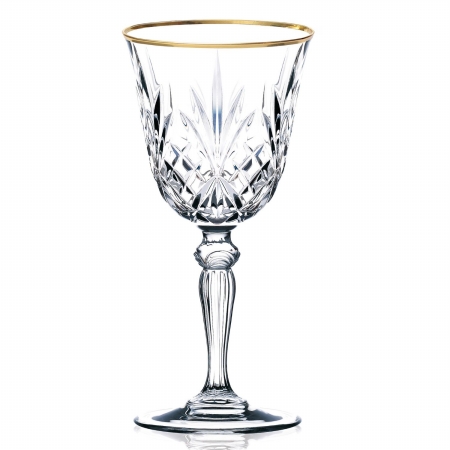 Picture of Lorenzo Import LG3000 Siena Collection Set of 4 Crystal Red Wine Glass with gold band design by Lorren Home Trends