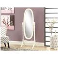 Monarch Specialties I 3102 Antique White Solid Wood Oval Cheval Mirror Monarch Specialties I 3102 Antique White Solid Wood Oval Cheval Mirror