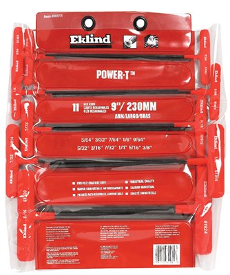 Picture of EklindA Tool 269-60611 11 Key Power T Key Set In Vinyl Pouch 6 in. Arm