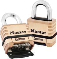Picture of Master Lock 470-1177D Boxed Proseries Brass Resettable Combination Lock  with Standard Shackle- Master Lock Proseries Brass Resettable Combination Lock  with Standard Shackle Boxed
