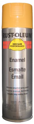 Rust Preventative Spray Paint, Industrial Yellow, Gloss, Solvent, 15 oz.