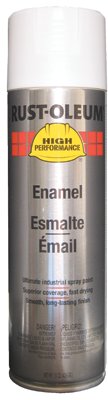 Rust Preventative Spray Paint, White, Semi-Gloss, Solvent, 15 oz
