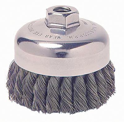 Weiler 804-12306 4 in. Single Row Wire Cup Brush .014- .63 in.-11 A.H. -Sr-4 -  Weiler Corporation