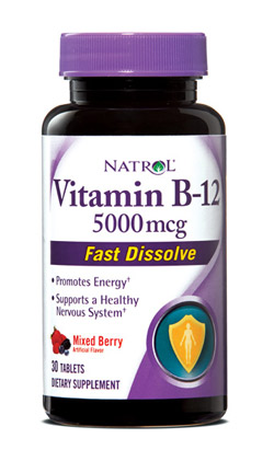 Picture of Natrol Fast Dissolving Vitamin B12 - 5000 mcg - 100 tabs 