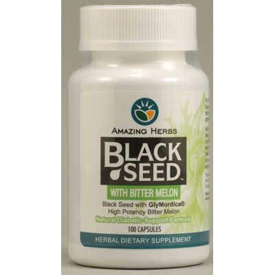 Picture of Amazing Herbs Black Seed with Bitter Melon - 100 Capsules