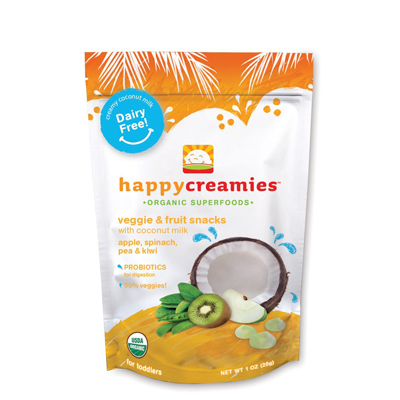 Picture of Happy Creamies Snck Organic Apl Spnch Pea Kw - 1 Oz -Pack of 8