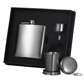 Picture of Visol VSET502 Stainless Steel Hip Flask&#44; Funnel and Shot Cup Gift Set - 6 oz