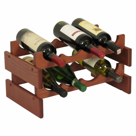 WR42MH 8 Bottle Dakota Wine Rack -  Wooden Mallet