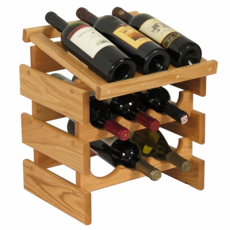 WRD32LO 9 Bottle Dakota Wine Rack with Display Top -  Wooden Mallet