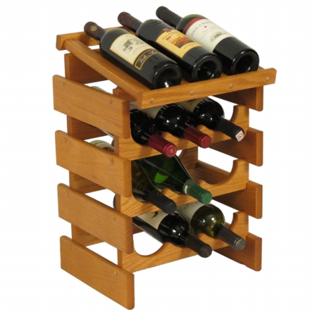 WRD33MO 12 Bottle Dakota Wine Rack with Display Top -  Wooden Mallet