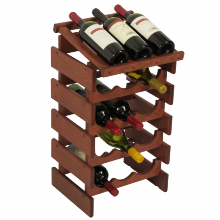 WRD34MH 15 Bottle Dakota Wine Rack with Display Top -  Wooden Mallet